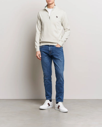 Paul Smith | Pull à col zippé avec motif zèbre - Ivoire