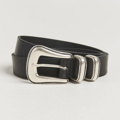 Nudie Jeans | Ceinture Western argentée noir