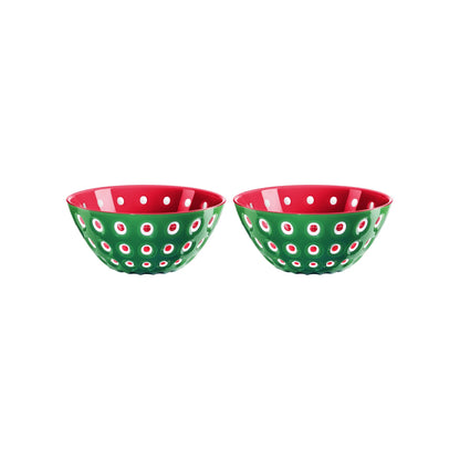 GUZZINI | BOL "LE MURRINE"  Ensemble de 2 bols 12cm - Vert & Rouge