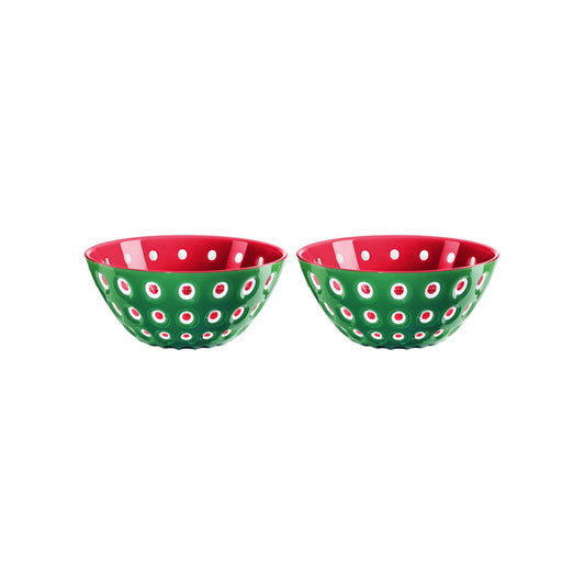 GUZZINI | BOL "LE MURRINE"  Ensemble de 2 bols 12cm - Vert & Rouge