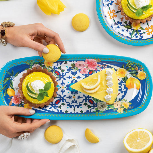 GUZZINI | PETIT PLATEAU RECTANGULAIRE "FLEUR ET CITRON"