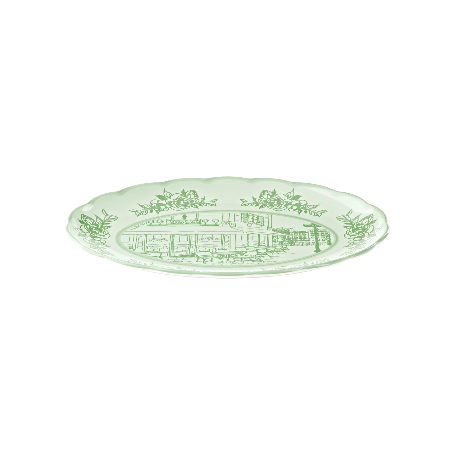 GRAND PLAT DE SERVICE OVALE "JOSEPHINE" - Vert