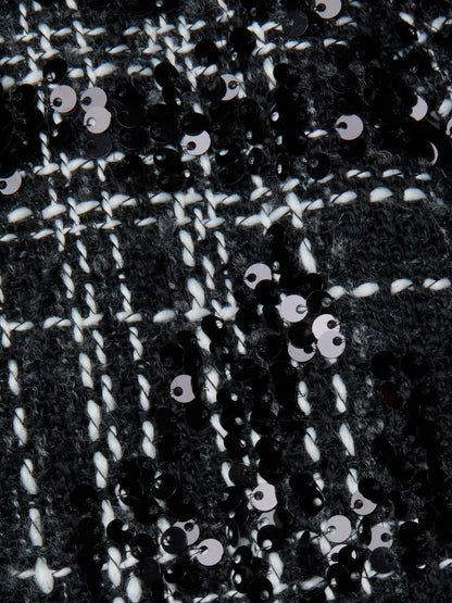 L'Agence | Pantalons "LIVVY" en tweed - Noir/ Ivoire