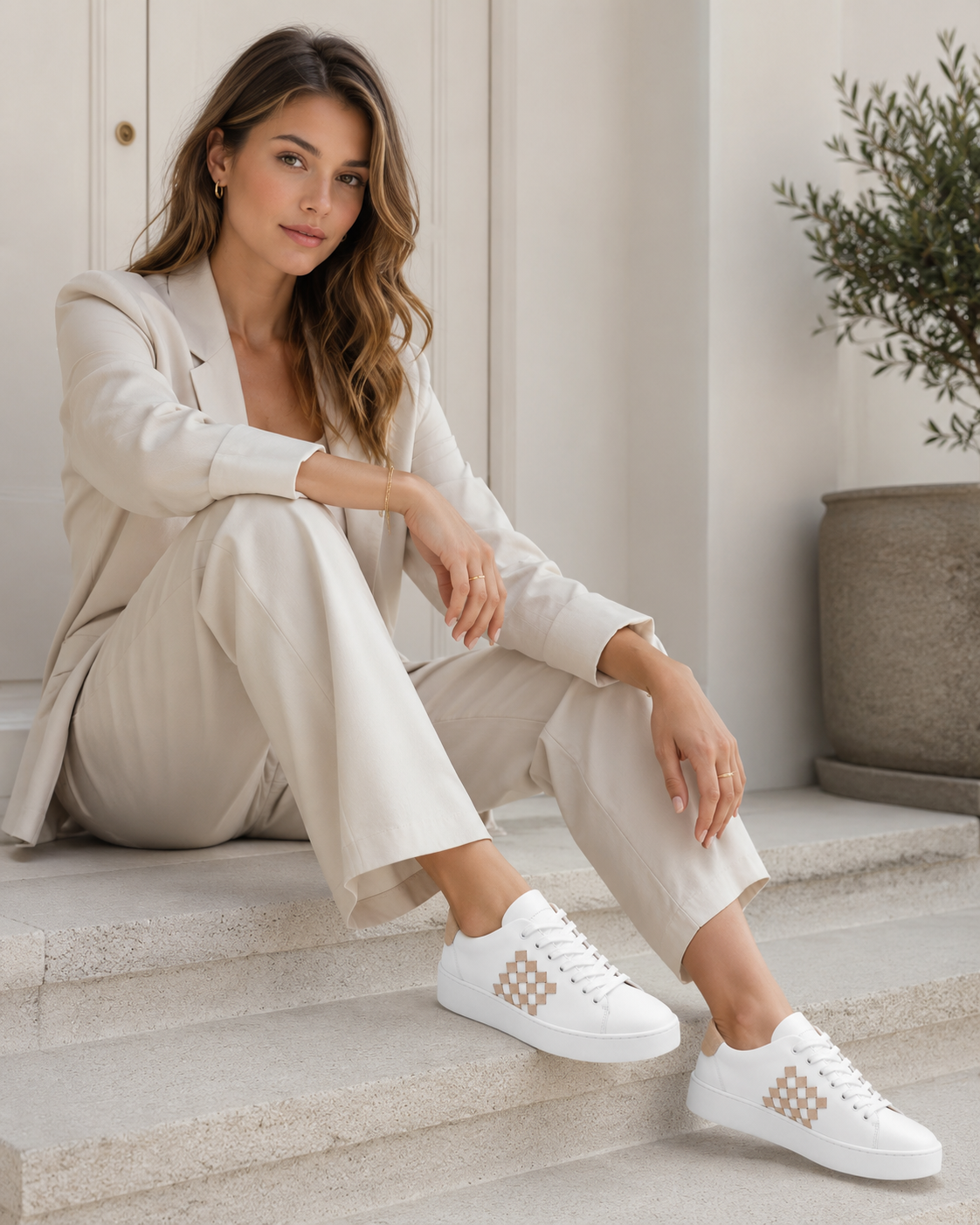 FABIANO RICCI |  Sneaker 'Damien' sans doublure  | Beige