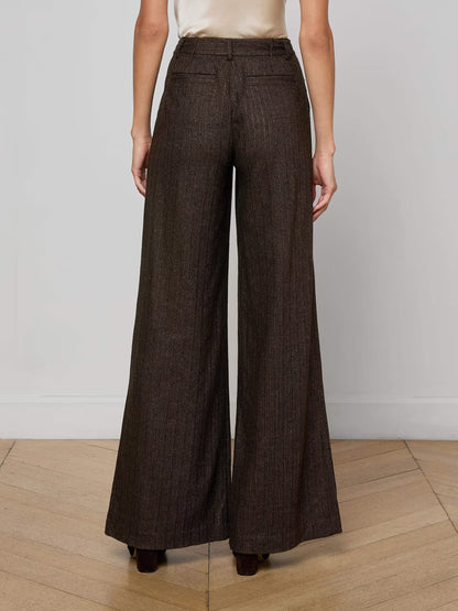 L'Agence | Pantalon "Allanah"-Marron multicolore