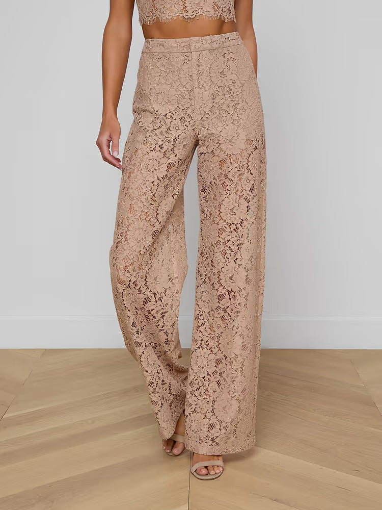 L'AGENCE| Pantalon à jambes droits 'Livy' | Cappuccino