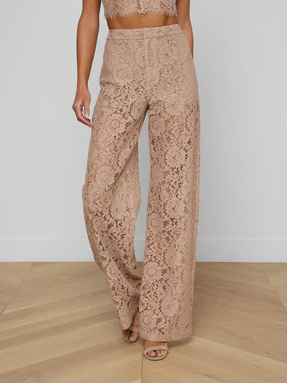L'AGENCE| Pantalon à jambes droits 'Livy' | Cappuccino