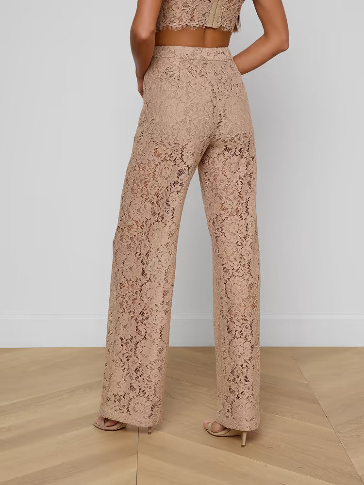 L'AGENCE| Pantalon à jambes droits 'Livy' | Cappuccino