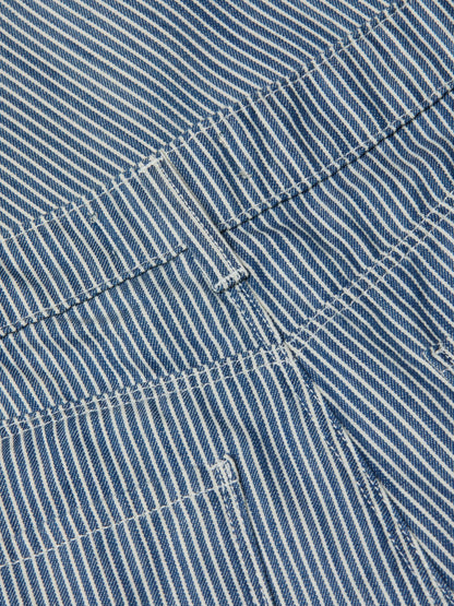 L'AGENCE| Pantalon à jambes larges 'Amara' | Bleu et blanc rayé