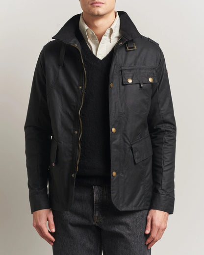 Peregrine | La veste en coton ciré ''Bexley'' - Noir