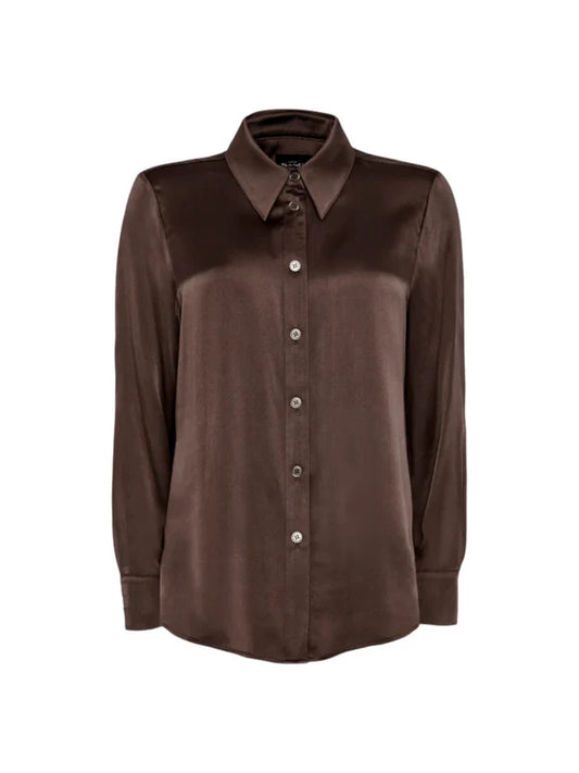 SAND Copenhagen | Chemise en soie "LATIA" - Brun foncé