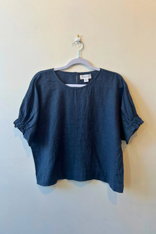 VELVET | Top en lin "EMILY" - Bleu