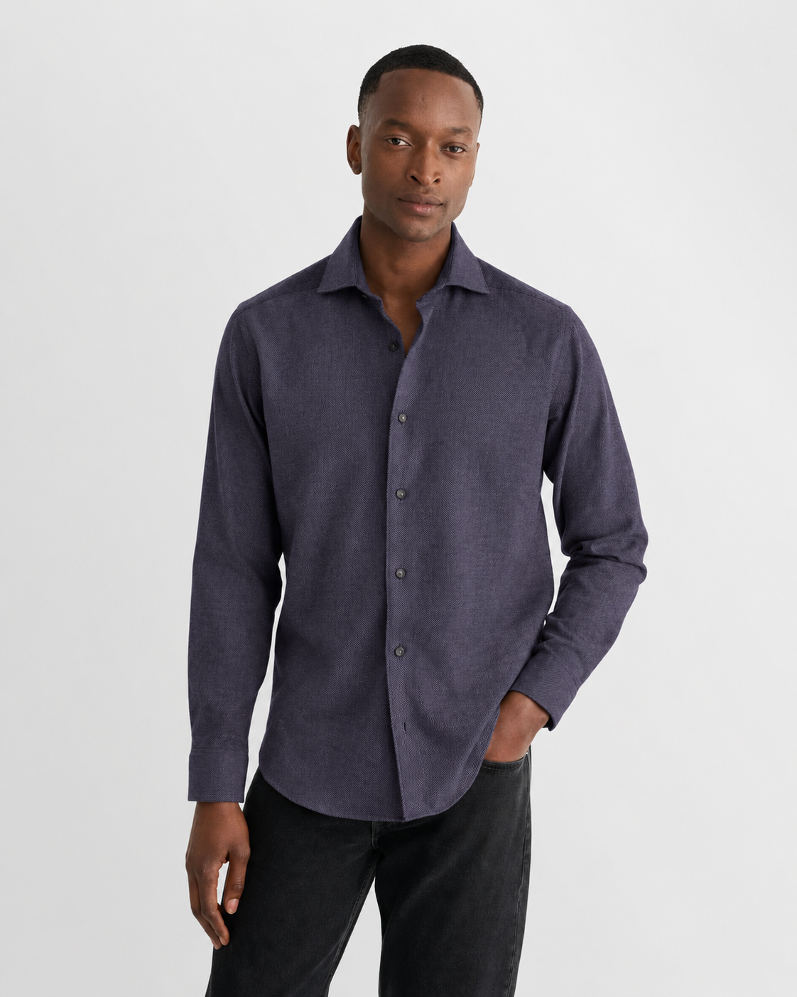 ETON | Chemise en flanelle unie - Mauve