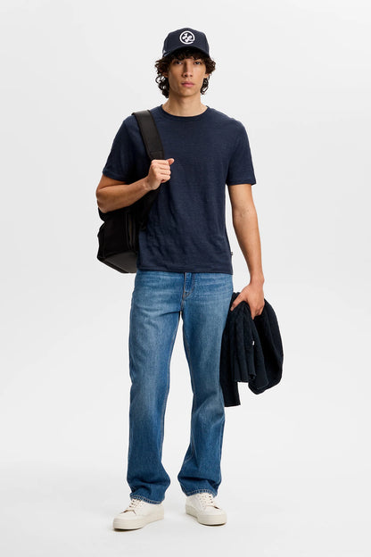 J.Lindeberg | T-shirt en lin ''Coma'' - Bleu Marin