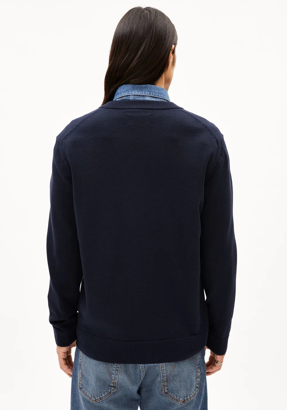 ARMEDANGELS | Veste en maille "Agaamon" - Bleu nuit