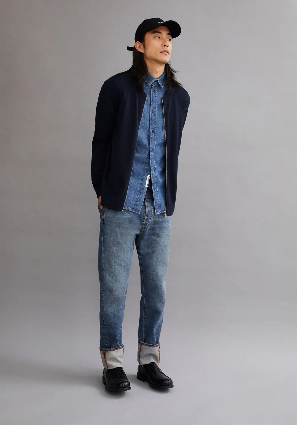 ARMEDANGELS | Veste en maille "Agaamon" - Bleu nuit