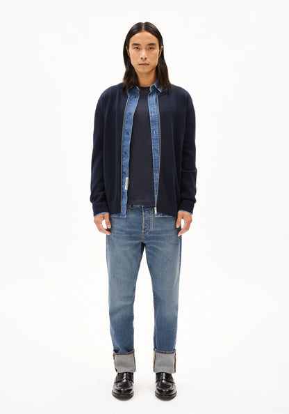 ARMEDANGELS | Veste en maille "Agaamon" - Bleu nuit