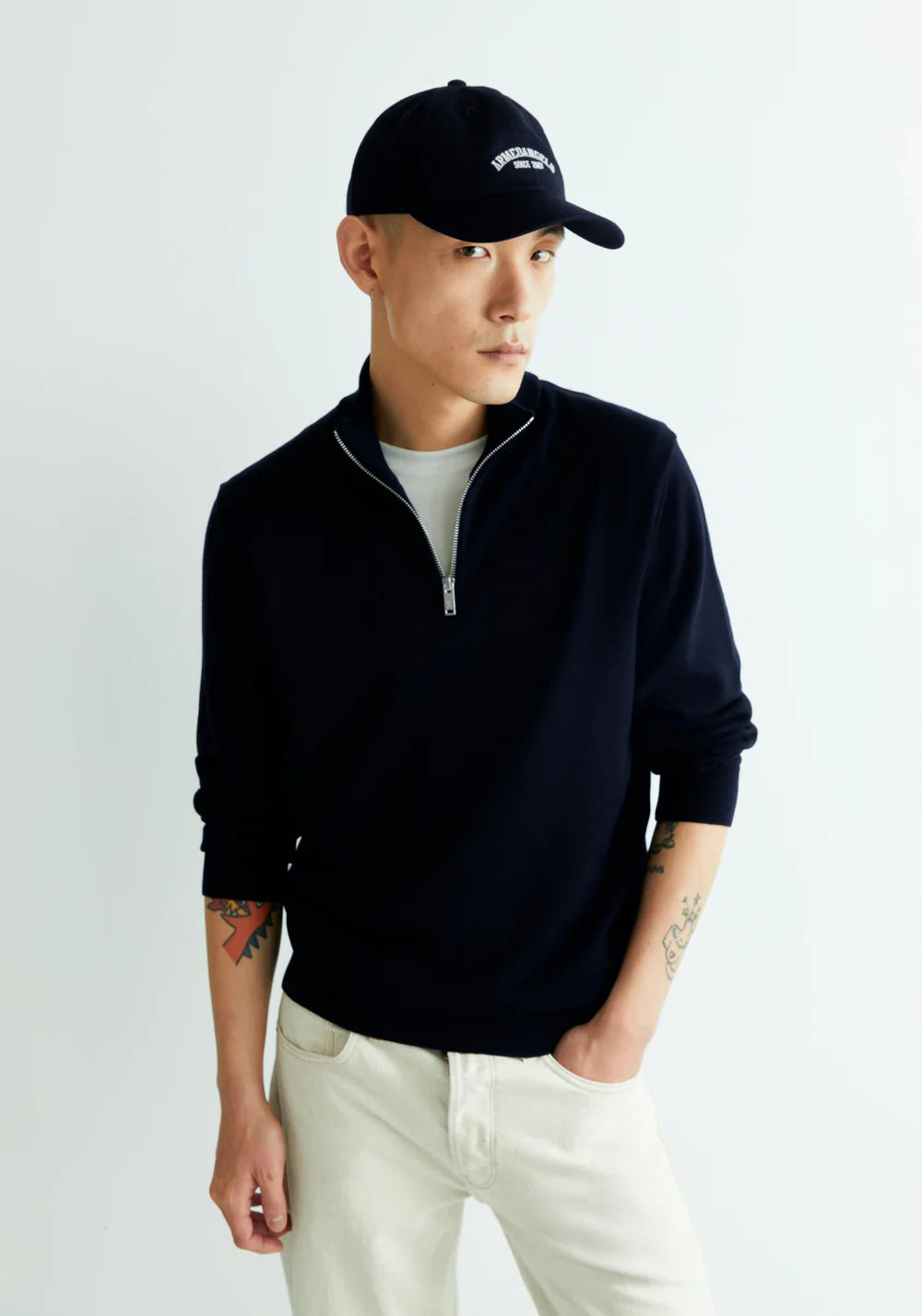 ARMEDANGELS | Pull camioneur "FAABES" - Bleu nuit