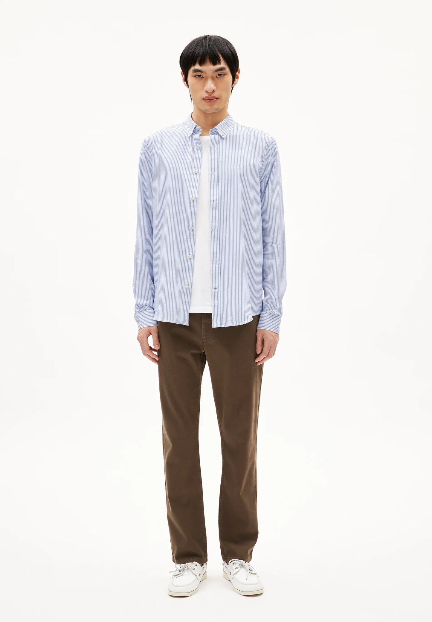 Armedangels | La chemise à rayures QUAASA - blanc/bleu