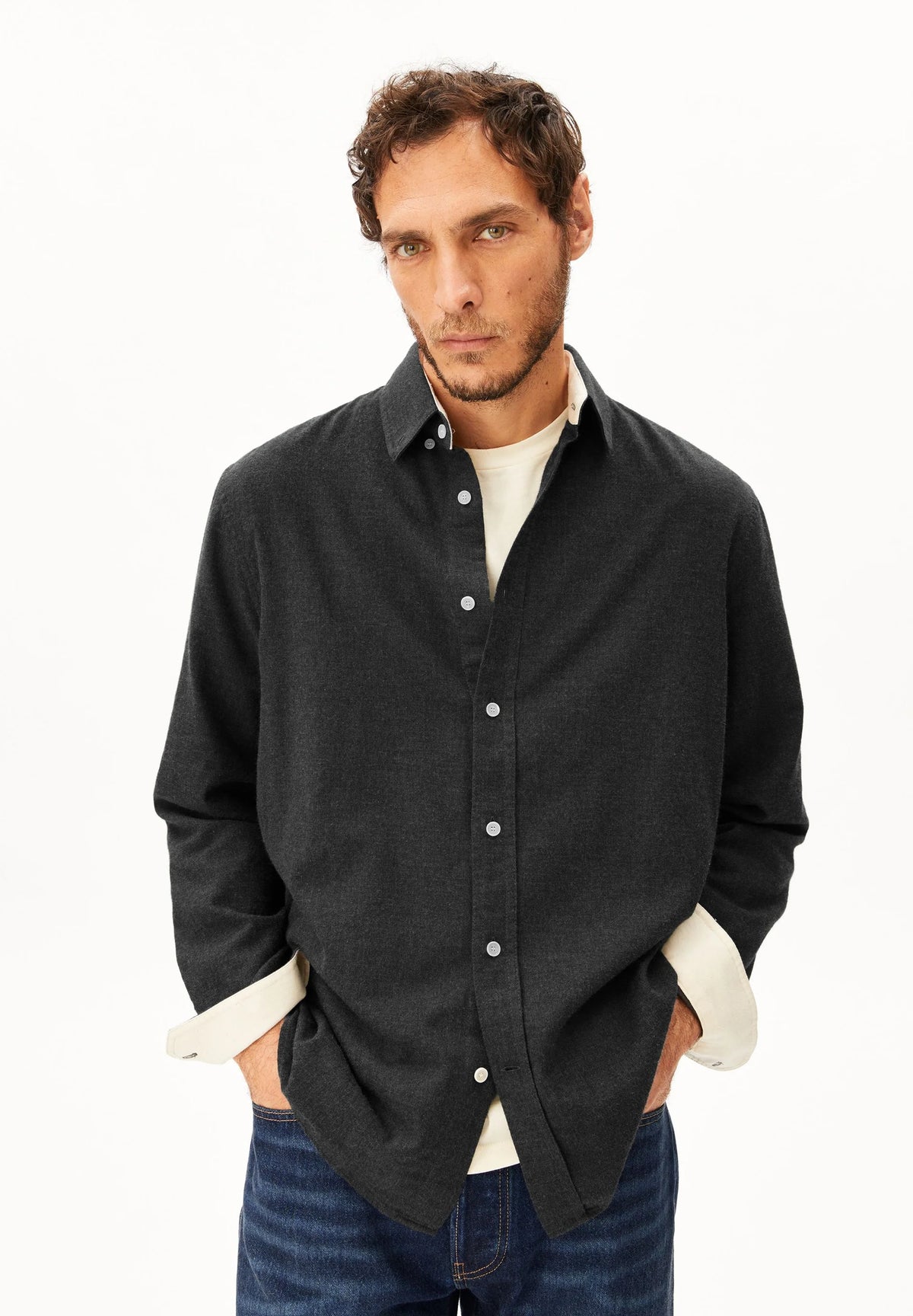 ARMEDANGELS | La chemise en flanelle ''Araamo'' - Gris foncé