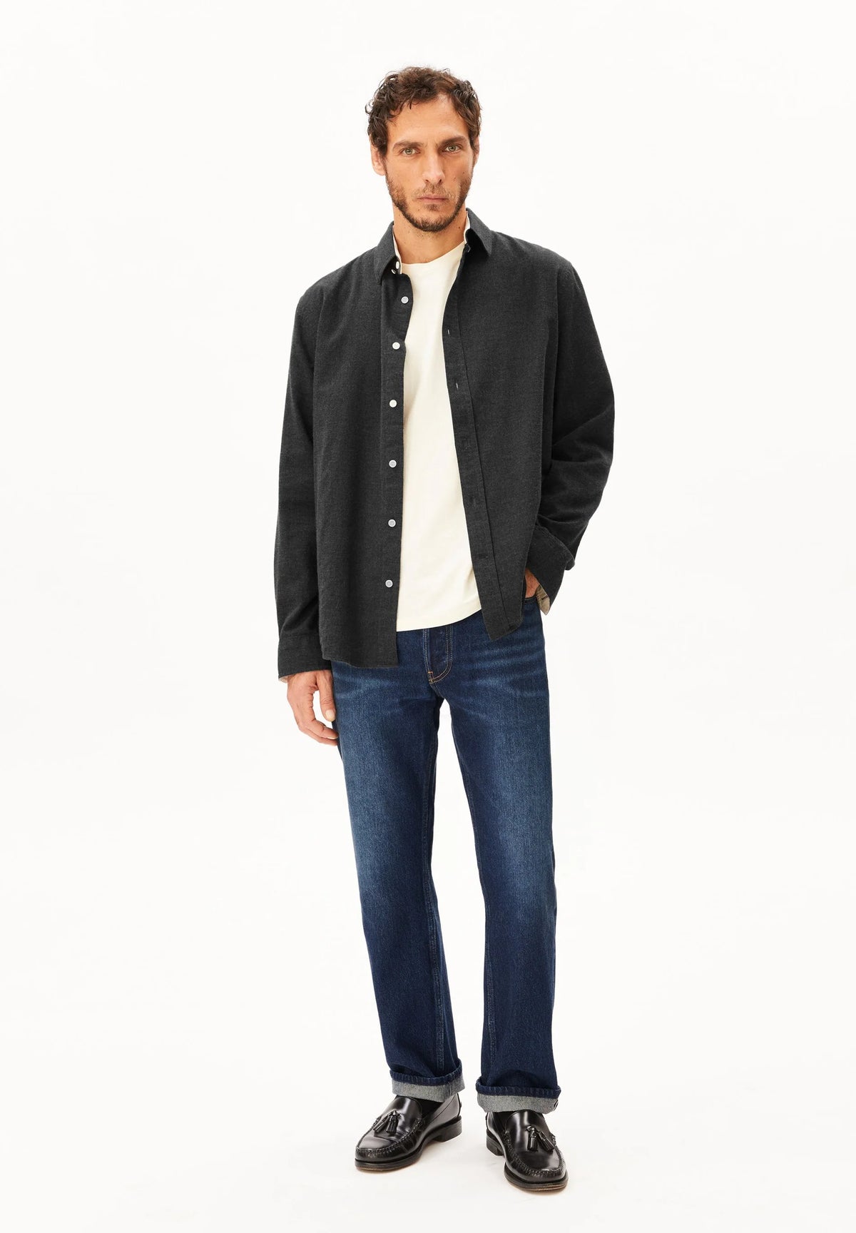 ARMEDANGELS | La chemise en flanelle ''Araamo'' - Gris foncé