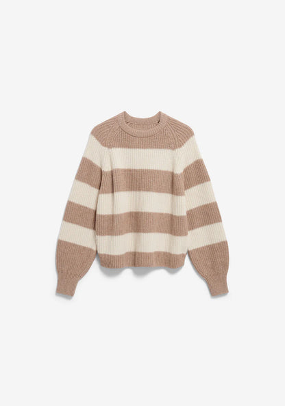 Armedangel | Pull "KAAGI STRIPE" - Beige/Blanc