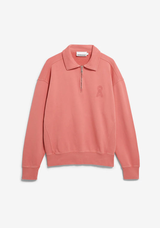 ARMEDANGELS | Pull à demi-zip "ICONIC Å" - Rouge délavé