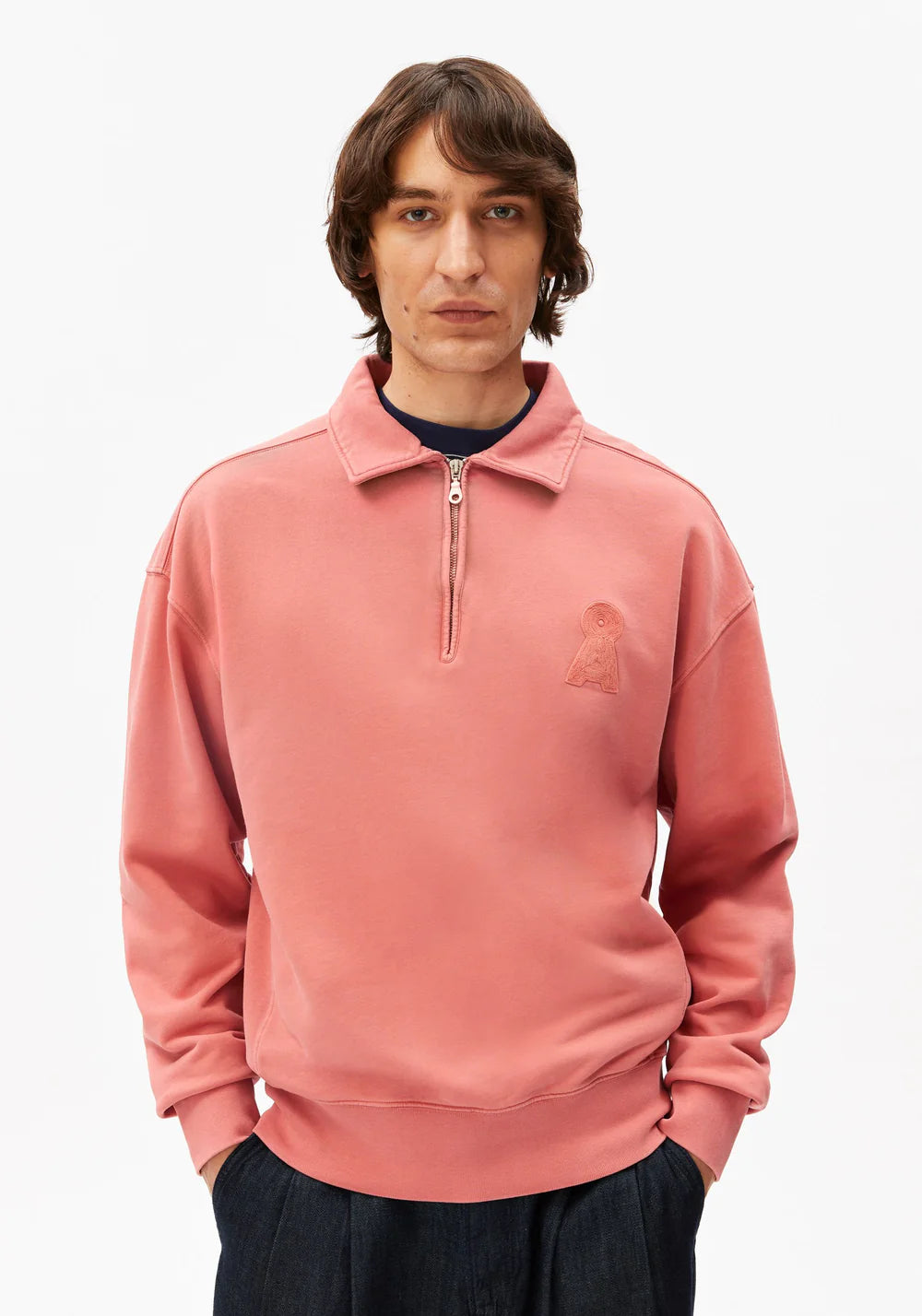 ARMEDANGELS | Pull à demi-zip "ICONIC Å" - Rouge délavé