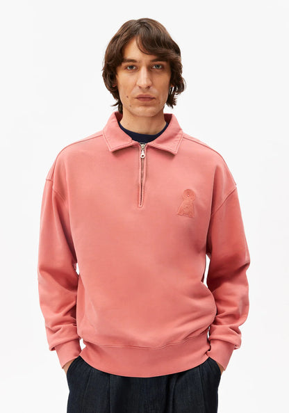 ARMEDANGELS | Pull à demi-zip "ICONIC Å" - Rouge délavé
