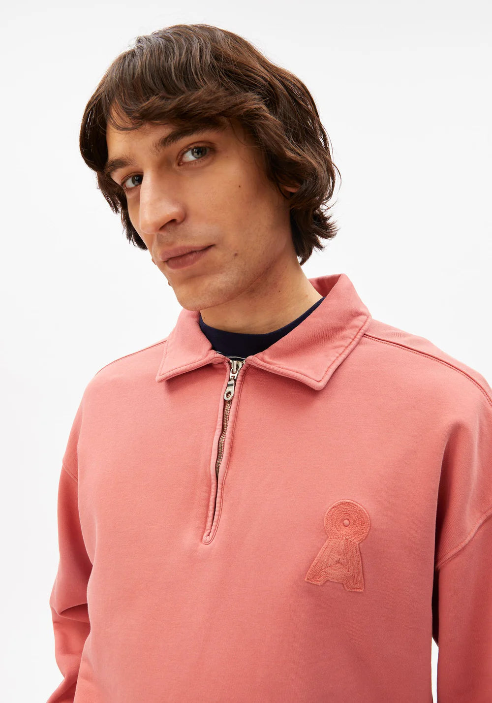 ARMEDANGELS | Pull à demi-zip "ICONIC Å" - Rouge délavé