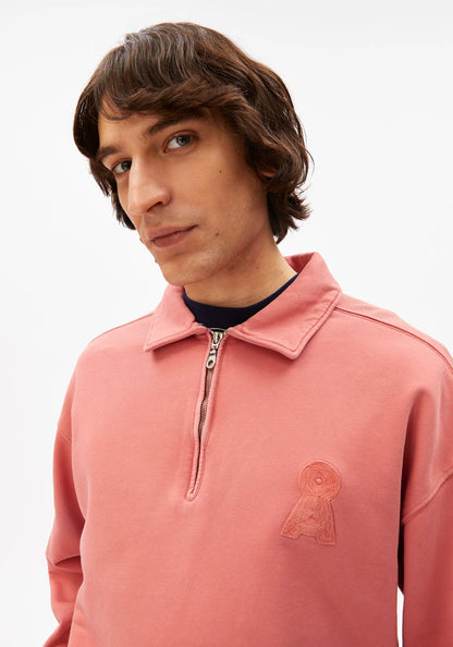 ARMEDANGELS | Pull à demi-zip "ICONIC Å" - Rouge délavé
