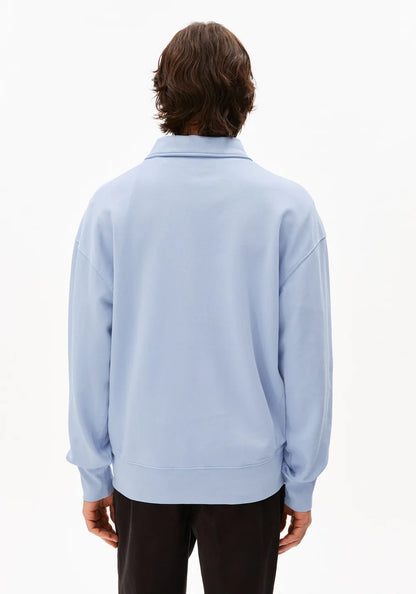 ARMEDANGELS | Pull à demi-zip "ICONIC Å" - Bleu clair délavé