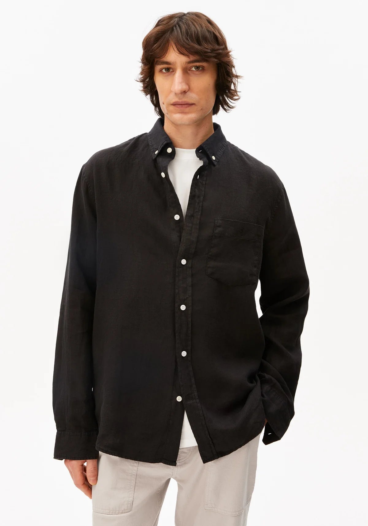 ARMEDANGELS | Chemise en lin à manches longues - Noir