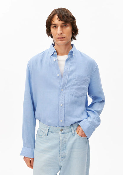 ARMEDANGELS |Chemise en lin à manches longues - Bleu claire