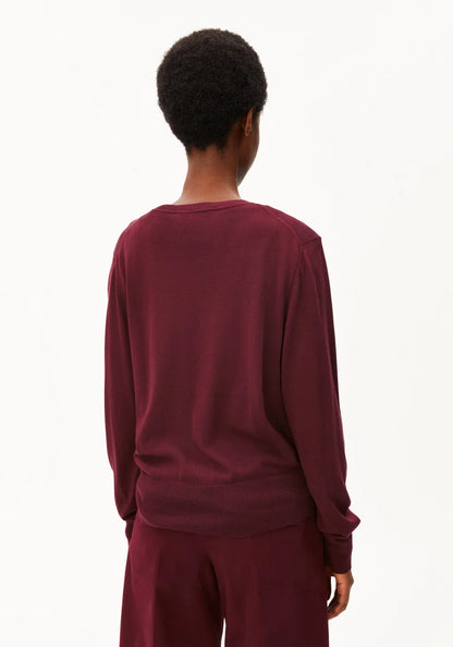 ARMEDANGELS | Pull en maille fine | Rouge velours