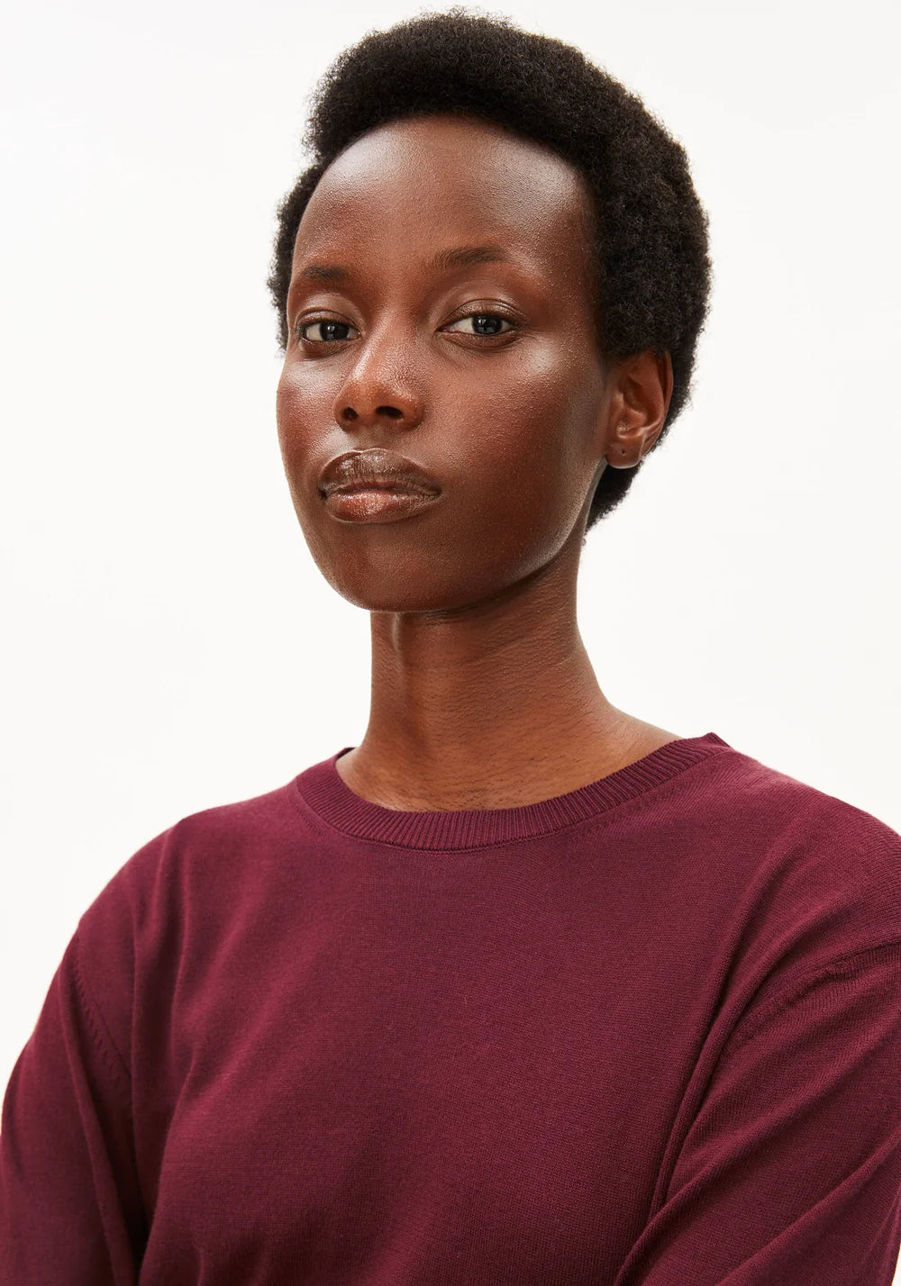 ARMEDANGELS | Pull en maille fine | Rouge velours