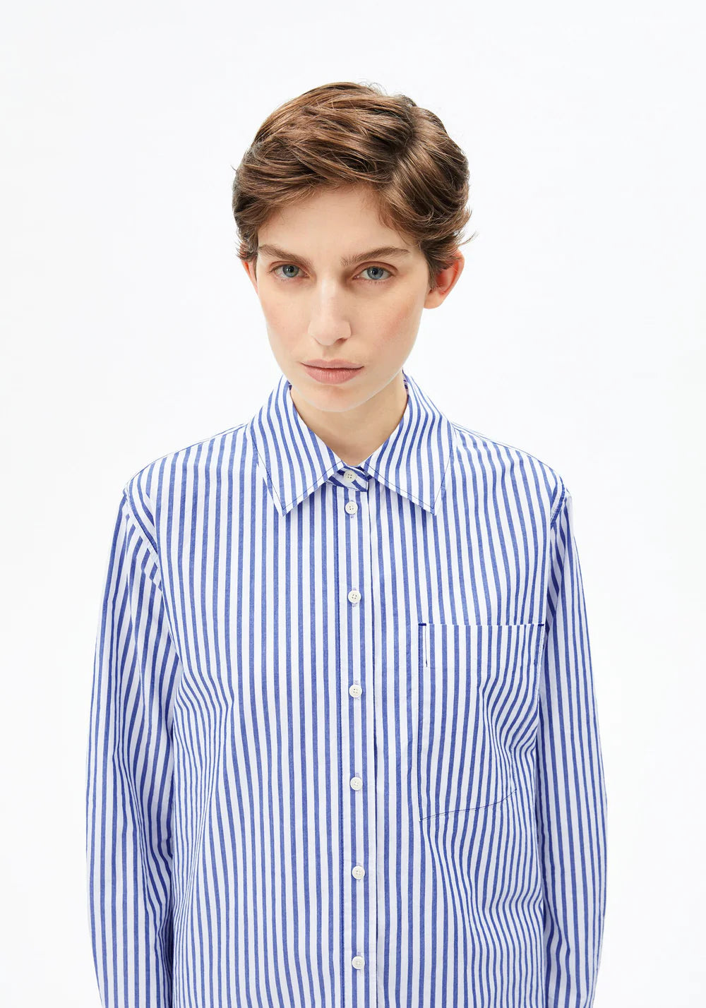 Armedangels | Chemise 'Stripe Loose' |  Bleu/Blanc