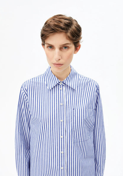Armedangels | Chemise 'Stripe Loose' |  Bleu/Blanc