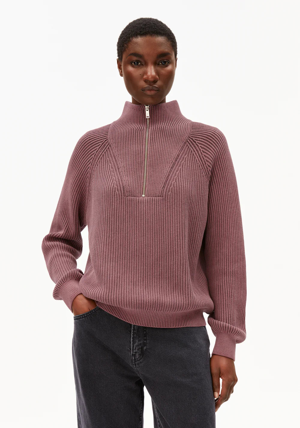 Armedangels | Pull en coton biologique teint en pièce "RONYIAAS"- Rose poudré