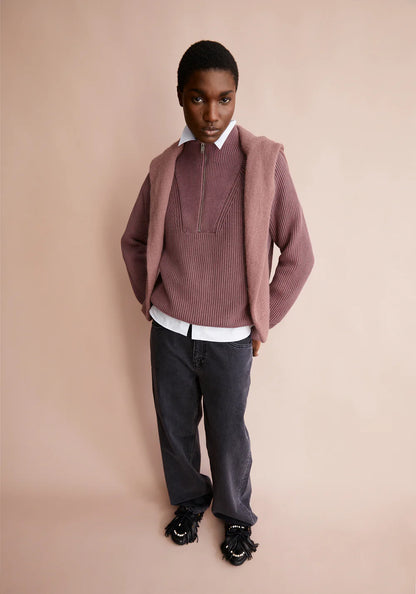 Armedangels | Pull en coton biologique teint en pièce "RONYIAAS"- Rose poudré