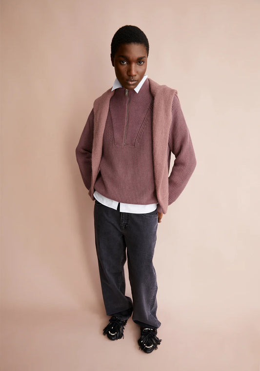 Armedangels | Pull en coton biologique teint en pièce "RONYIAAS"- Rose poudré