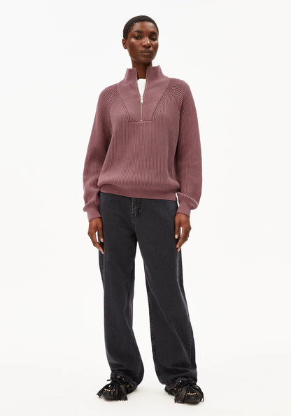 Armedangels | Pull en coton biologique teint en pièce "RONYIAAS"- Rose poudré