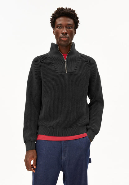 Armedangels | Le pull demi-zip "Kaalves" - Noir