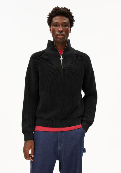 Armedangels | Le pull demi-zip "Kaalves" - Noir
