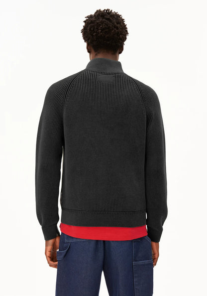 Armedangels | Le pull demi-zip "Kaalves" - Noir