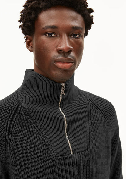 Armedangels | Le pull demi-zip "Kaalves" - Noir
