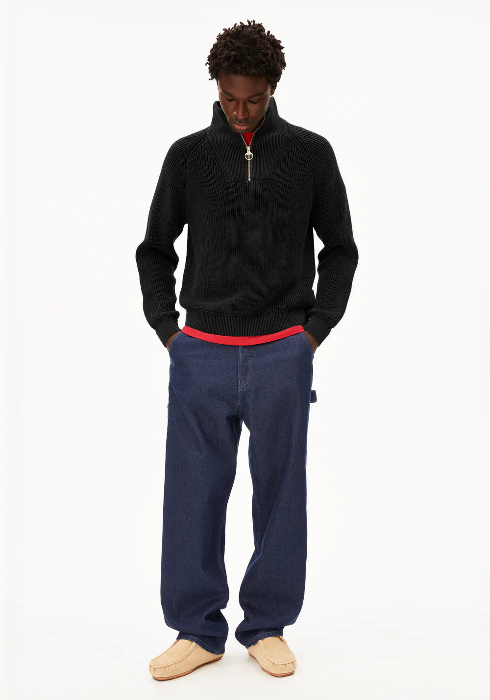 Armedangels | Le pull demi-zip "Kaalves" - Noir