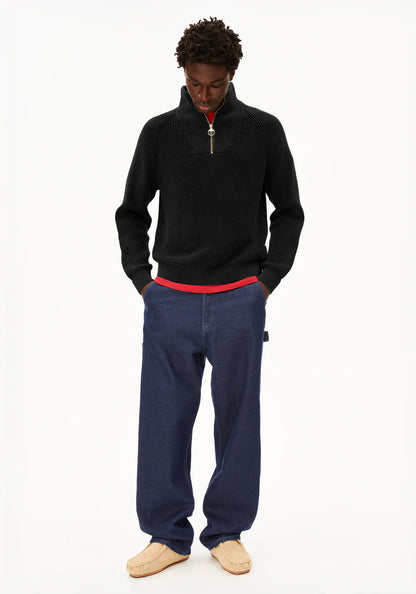 Armedangels | Le pull demi-zip "Kaalves" - Noir