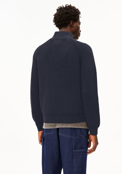 Armedangels | Le pull demi-zip "Kaalves" - Bleu marine