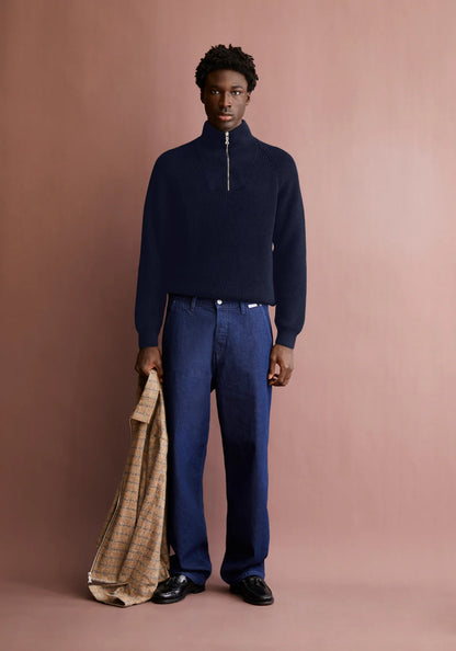 Armedangels | Le pull demi-zip "Kaalves" - Bleu marine